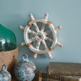 Nautical Ship Wheel Wall Decor - Coastal Maritime Home Decoration