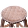 2Pcs Flannel Chair Pads 15 inches Soft Round Seat Cushions for Kitchen Bar High Chairs Stools, Beige