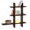 Trista - [Light Coffee-A] Leather Cross Type Shelf / Bookshelf / Floating Shelf (5 pcs)