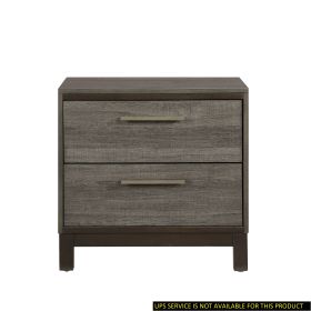 Contemporary Styling 1pc Nightstand of 2x Drawers w Antique Bar Pulls Two-Tone Finish Wooden Bedroom Furniture