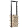 Firewood Rack Black 23.6"x9.8"x78.7" Steel