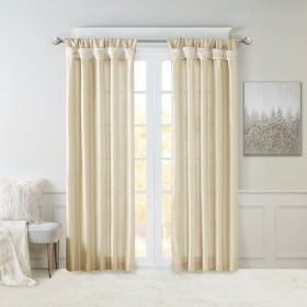 Twist Tab Lined Window Curtain Panel