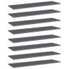 Bookshelf Boards 8 pcs High Gloss Gray 39.4"x11.8"x0.6" Engineered Wood