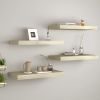 Floating Wall Shelves 4 pcs Oak 19.7"x9.1"x1.5" MDF