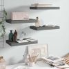 Floating Wall Shelves 4 pcs High Gloss Gray 15.7"x9.1"x1.5" MDF