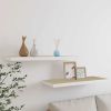 Floating Wall Shelves 2 pcs Oak and White 31.5"x9.3"x1.5" MDF