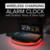 La Crosse Wireless 5W Charging Station Black LCD Alarm Clock with Temp, 617-84947-Int