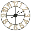 24" Metal Framed Round Wall Clock with Block Numbers