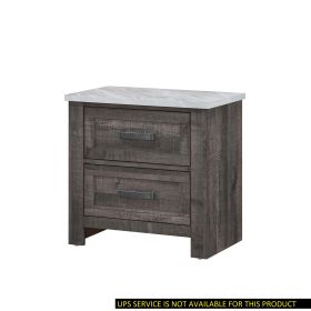 Antique Gray and White Storage Nightstand with Drawers, Bedside Table, Bedroom Furniture Hardwood Veneer