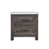 Antique Gray and White Storage Nightstand with Drawers, Bedside Table, Bedroom Furniture Hardwood Veneer