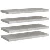 Floating Wall Shelves 4 pcs Concrete Gray 31.5"x9.3"x1.5" MDF