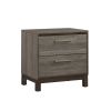 Contemporary Styling 1pc Nightstand of 2x Drawers w Antique Bar Pulls Two-Tone Finish Wooden Bedroom Furniture