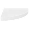 Floating Corner Shelves 2 pcs High Gloss White 13.8"x13.8"x1.5" MDF