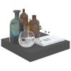 Floating Wall Shelf High Gloss Gray 9.1"x9.3"x1.5" MDF