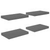 Floating Wall Shelves 4 pcs High Gloss Gray 15.7"x9.1"x1.5" MDF