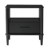 Transitional Solid Wood Spindle Nightstand – Black