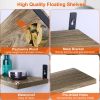 6 Sets Floating Shelves 15.55x5.19Inch Wall Mounted Shelves Wood Storage Shelves Metal Bracket Hanging Display Shelf Wall Organizer for Living Room Ba