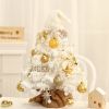 Tabletop Christmas Tree Small Mini Christmas Tree for Table Top;  Artificial Snow Flocked with Xmas Ornaments;  Gold Christmas Decorations for Home Of