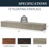 72" Rustic Wood Fireplace Mantel,Wall-Mounted & Floating Shelf for Home Decor