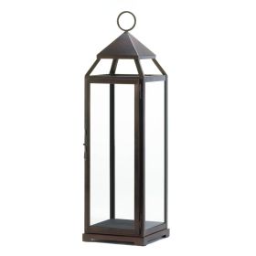 Tall Bronze Contemporary Lantern