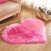 1pc, Fluffy Shaggy Area Rug, Solid Color PV Velvet Carpet, Plush Heart Shape Rug For Valentine's Day Wedding Anniversary Home Floor Decor