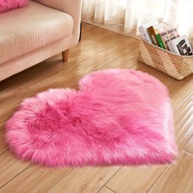 1pc, Fluffy Shaggy Area Rug, Solid Color PV Velvet Carpet, Plush Heart Shape Rug For Valentine's Day Wedding Anniversary Home Floor Decor (Color: Rose Red, size: 19.69*23.62inch)