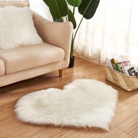 1pc, Fluffy Shaggy Area Rug, Solid Color PV Velvet Carpet, Plush Heart Shape Rug For Valentine's Day Wedding Anniversary Home Floor Decor (Color: White, size: 19.69*23.62inch)