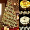 LED Ribbon Christmas Tree Lights Xmas Tree Top Ribbon Bows Party Ornament Decor