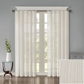 Solid Crushed Curtain Panel Pair(2 Pcs Window Panels) (Color: as Pic)