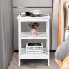 Set of 2 Multifunctional 3-Tier Nightstand Sofa Side Table with Reinforced Bars and Stable Structure