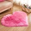 1pc, Fluffy Shaggy Area Rug, Solid Color PV Velvet Carpet, Plush Heart Shape Rug For Valentine's Day Wedding Anniversary Home Floor Decor