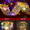 LED Ribbon Christmas Tree Lights Xmas Tree Top Ribbon Bows Party Ornament Decor